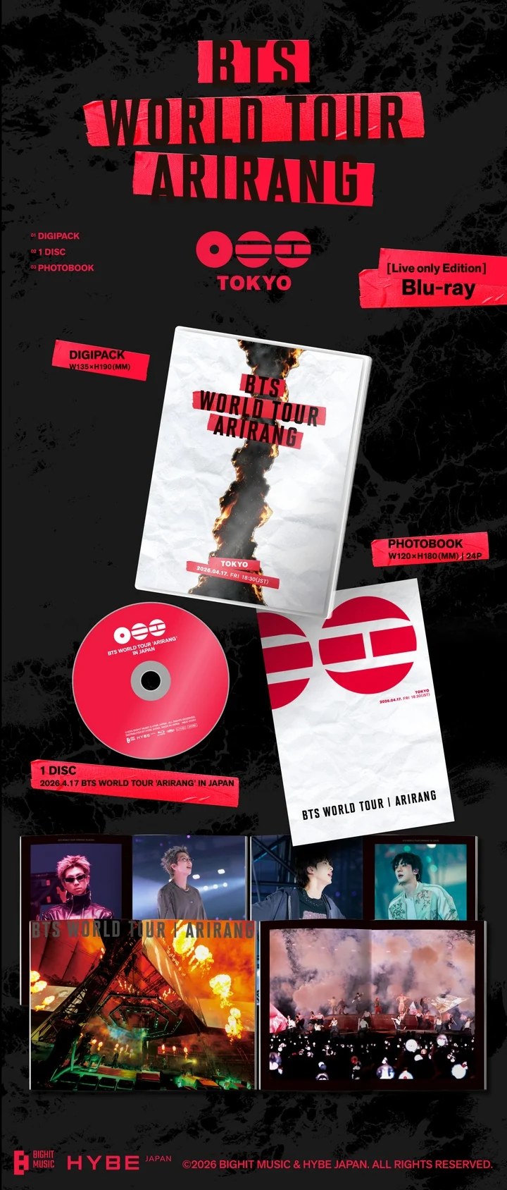 BTS - BTS WORLD TOUR 'ARIRANG' IN JAPAN [Live only Edition] (Blu-ray) + HMV Gift