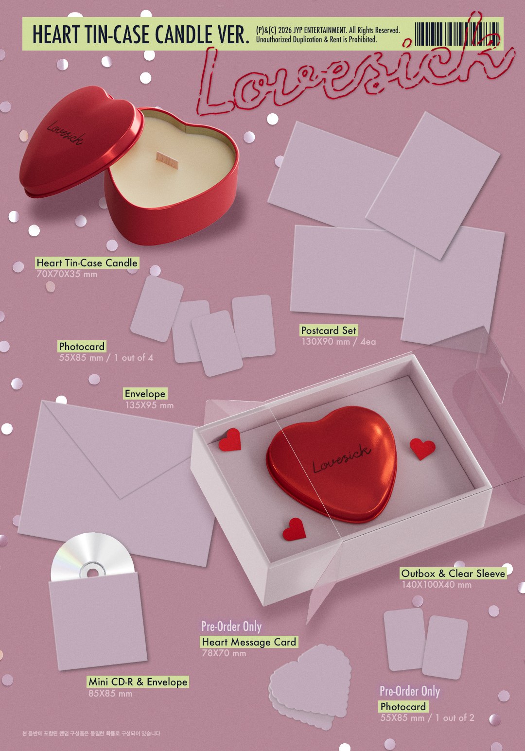 CHAERYEONG - Lovesick [HEART TIN-CASE CANDLE Ver.]